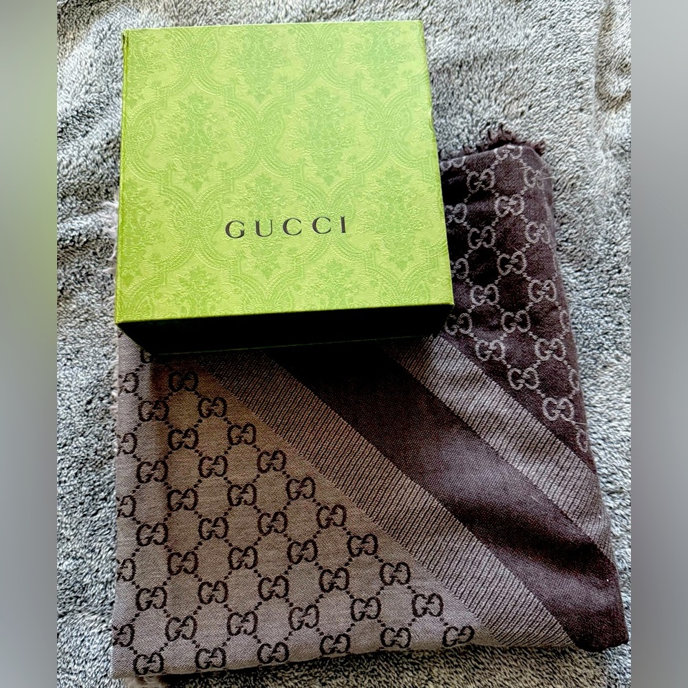 Gucci Wool GG Logo Scarf